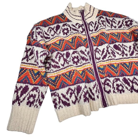 Sloan Rouge Southwestern Full Zip Cardigan Sz.XL Multi Knit Fair Isle Nordic - Picture 3 of 10